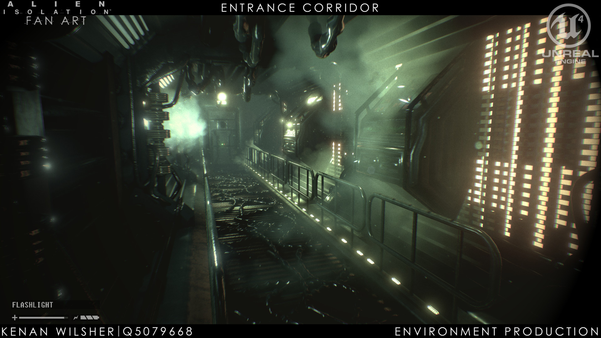 Artstation Ue4 Alien Isolation Fan Art Nostromo Corridor Kenan Wilsher