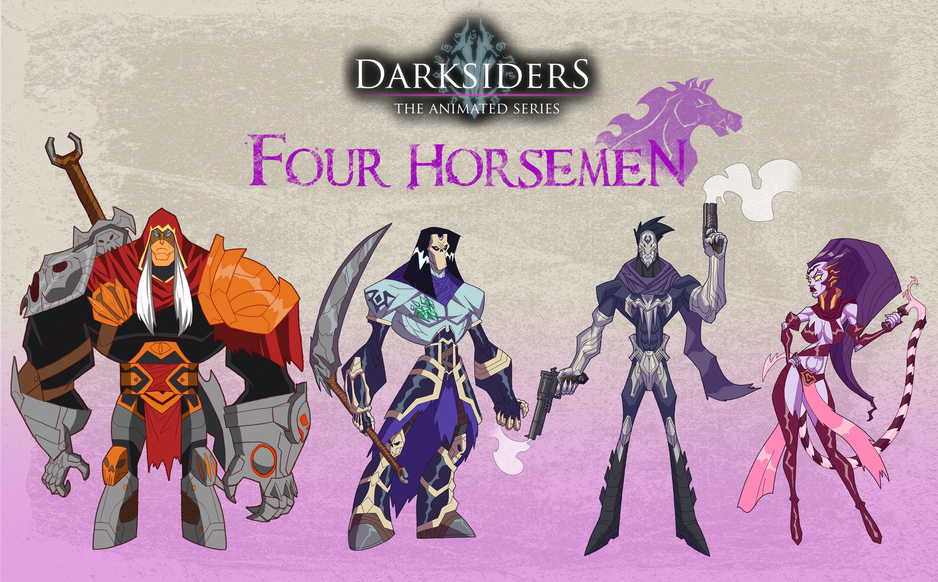 Artstation Darksiders Four Horsemen Line Up Timothy De Guzman
