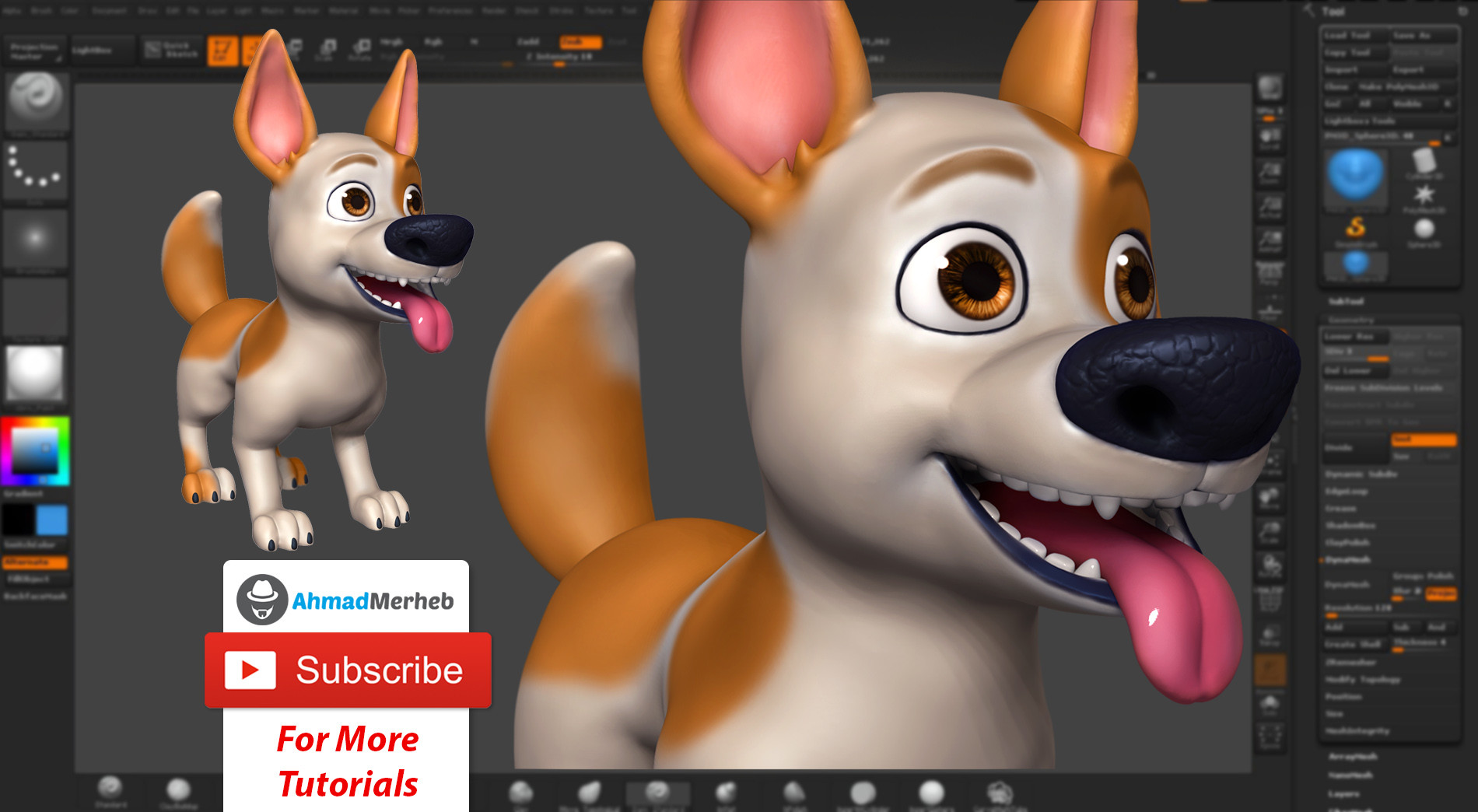 how to creat a dog in zbrush