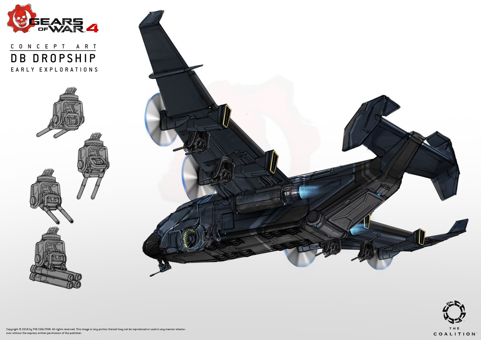 Early explorations for the vulture dropship,i think they went on to model this right away after some internal tweaks