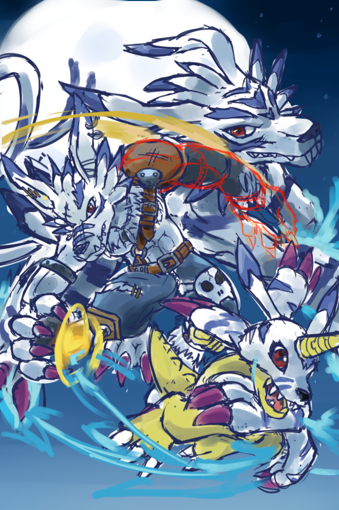 gabumon evolution statue