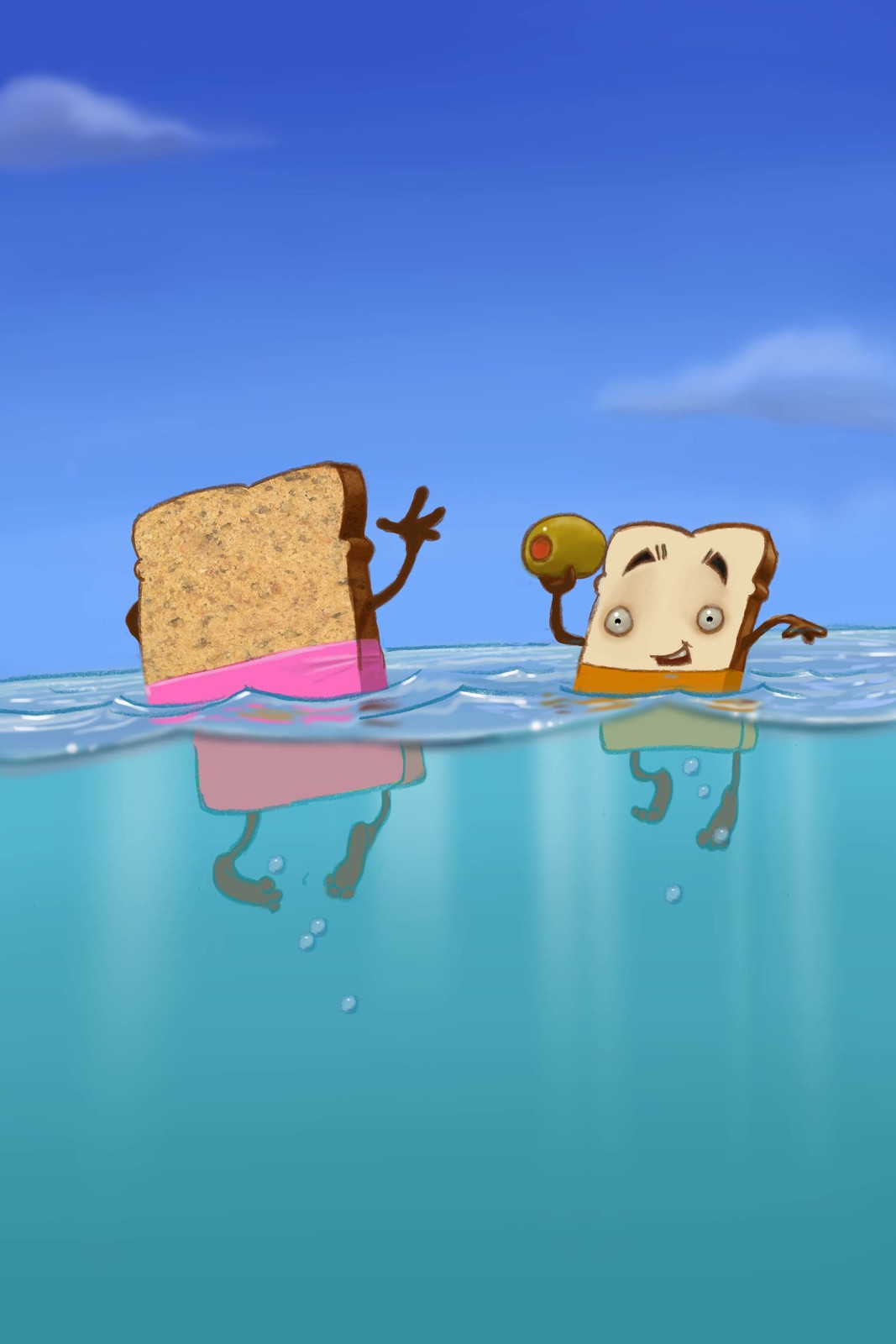 Slice of bread goes to the Beach.  Playing
