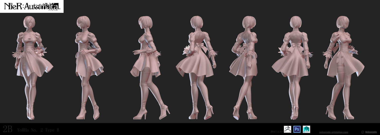 2b sculpt. Nier создание персонажа. Nier в полный рост. 2b nier automata референс. Ниер 3д.