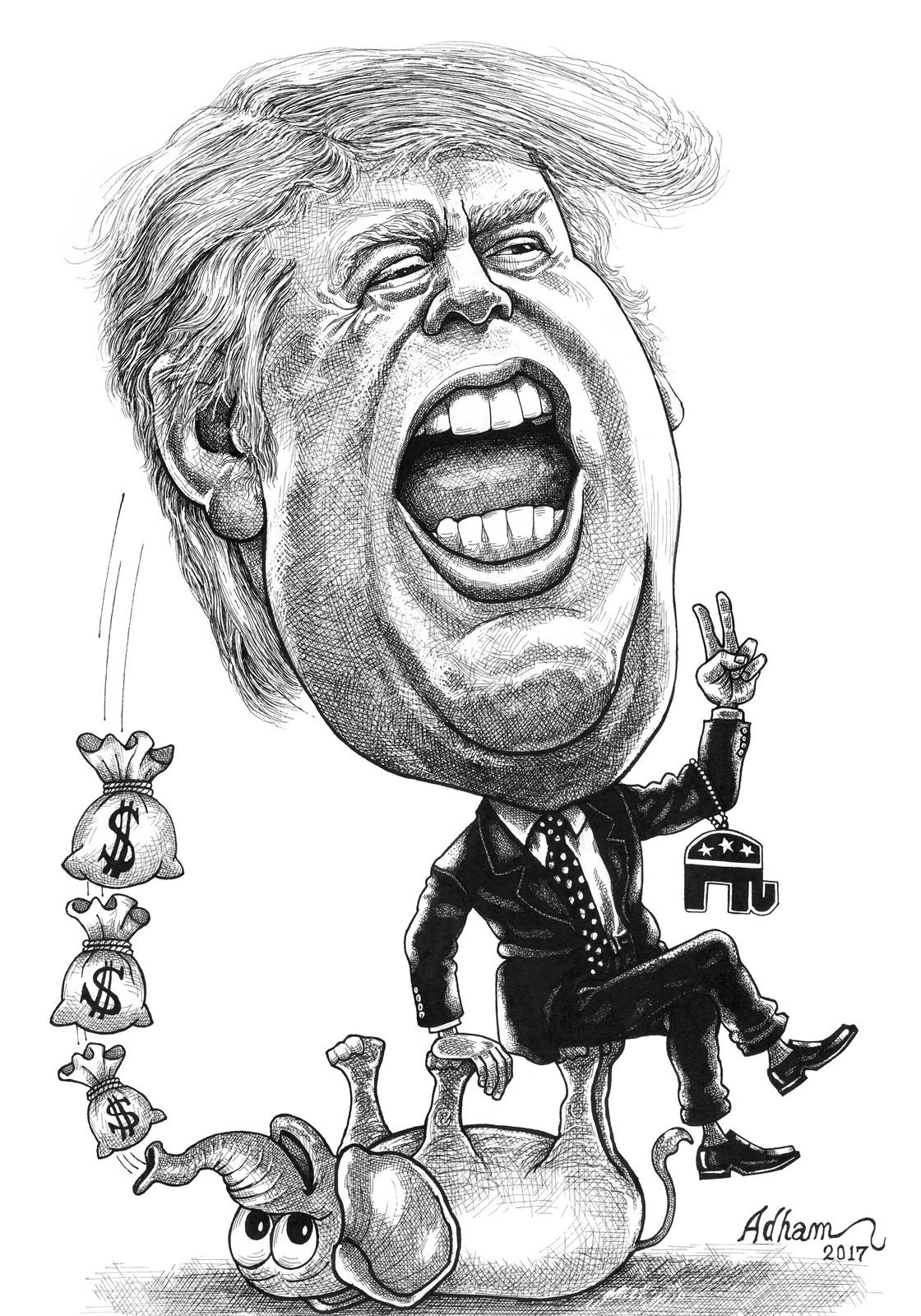 Artstation Donald Trump Caricature Adham Lotfy