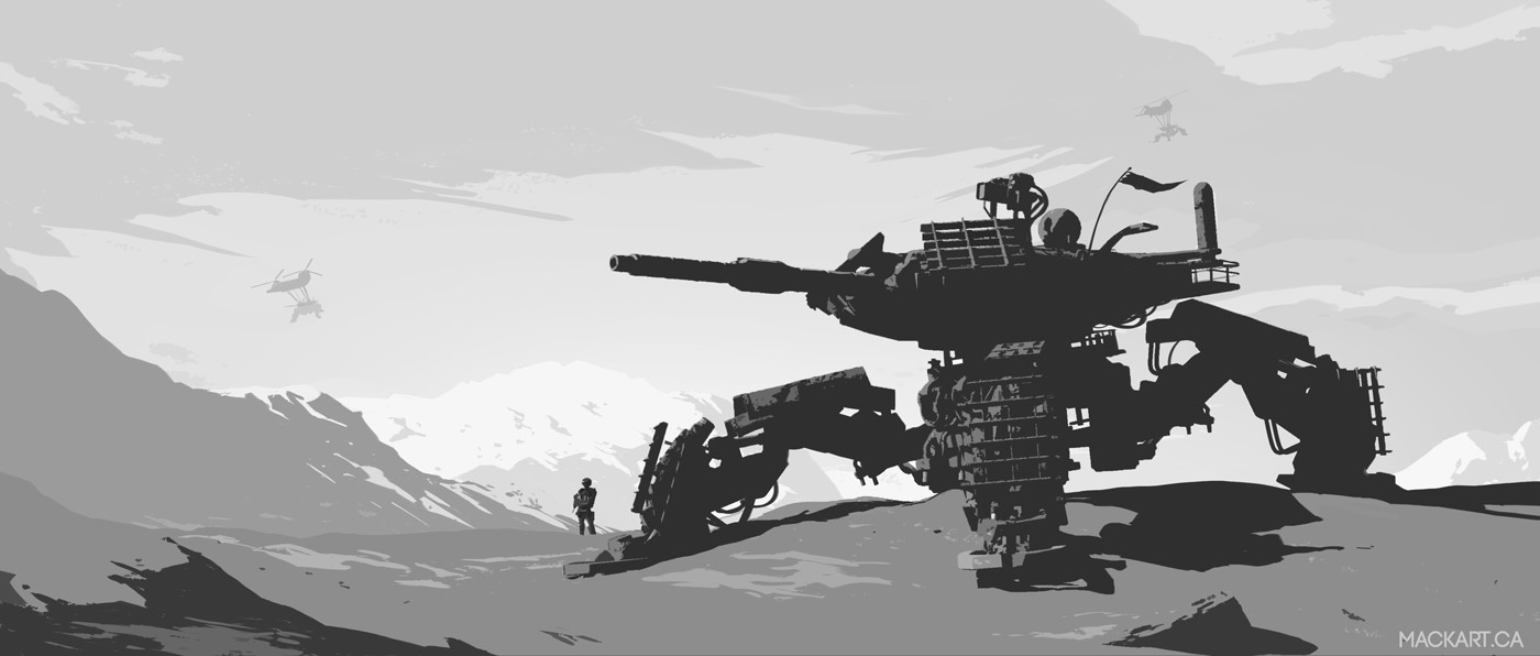 Initial idea for a keyframe of my Auroch design. I was not really feeling it though.