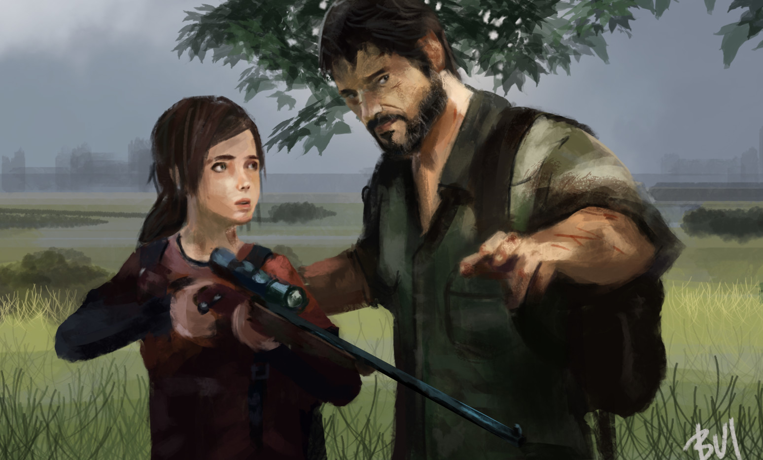 Джоэл и элли the last of us. Джоэл учит Элли стрелять.