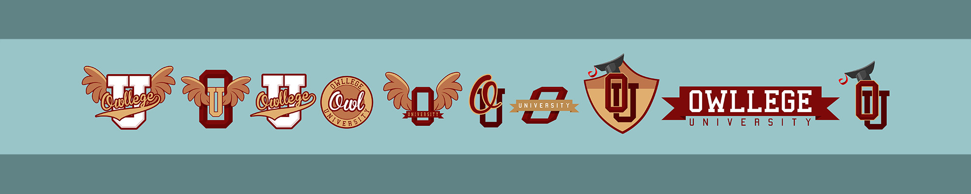 Owllege University amblem concepts