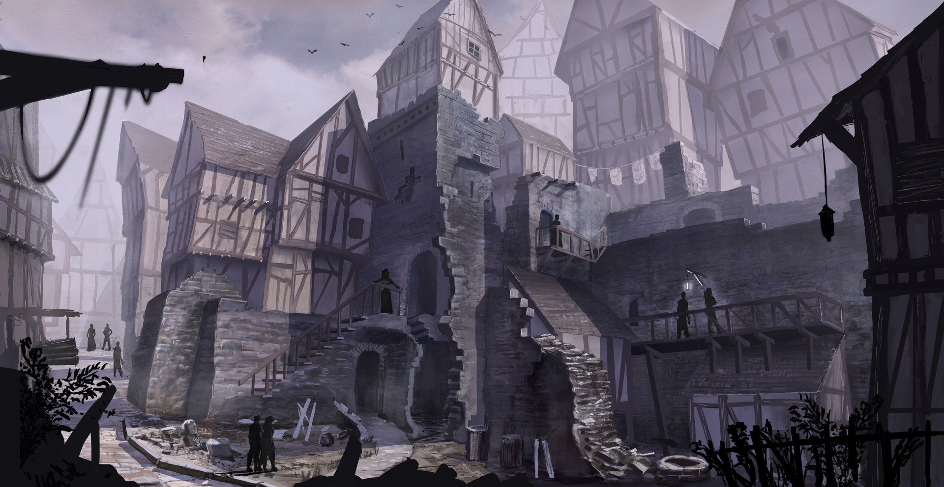 Artstation Medieval Slums Ruedy Stacher