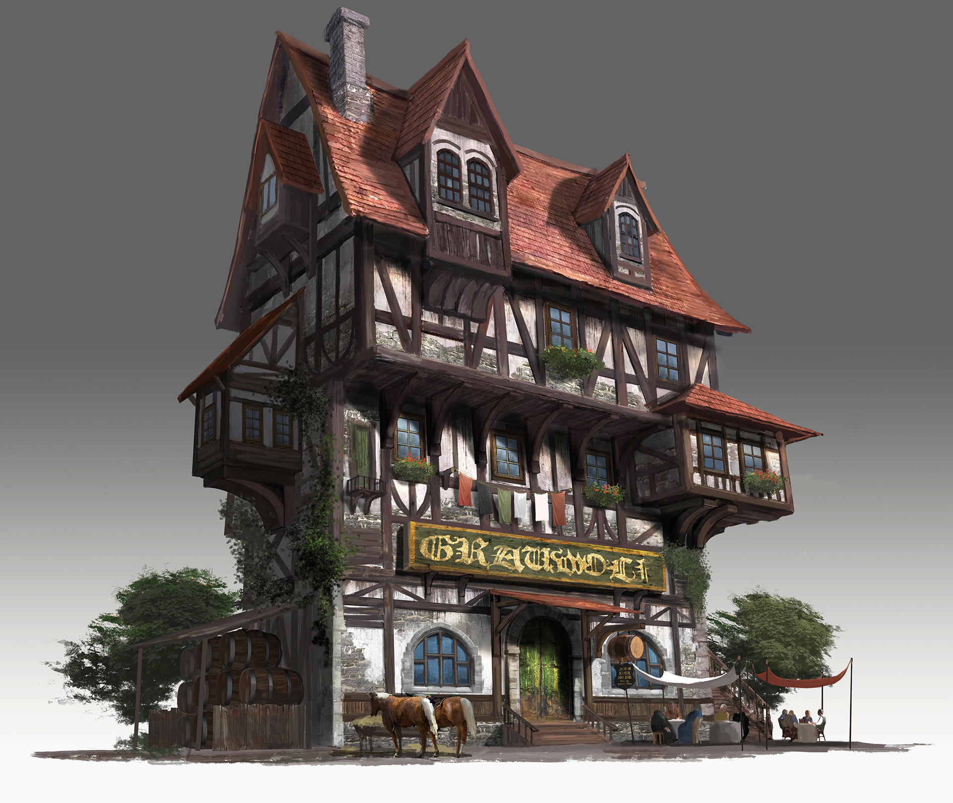 Artstation Medieval Pub House Jongmin Ahn