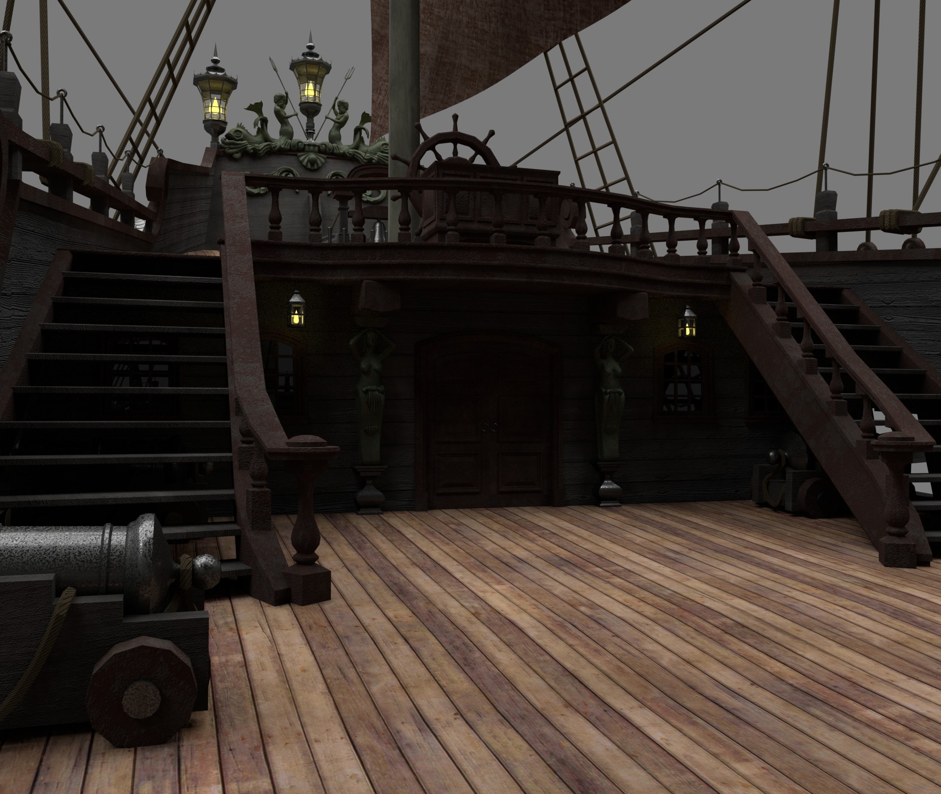black pearl ship deck