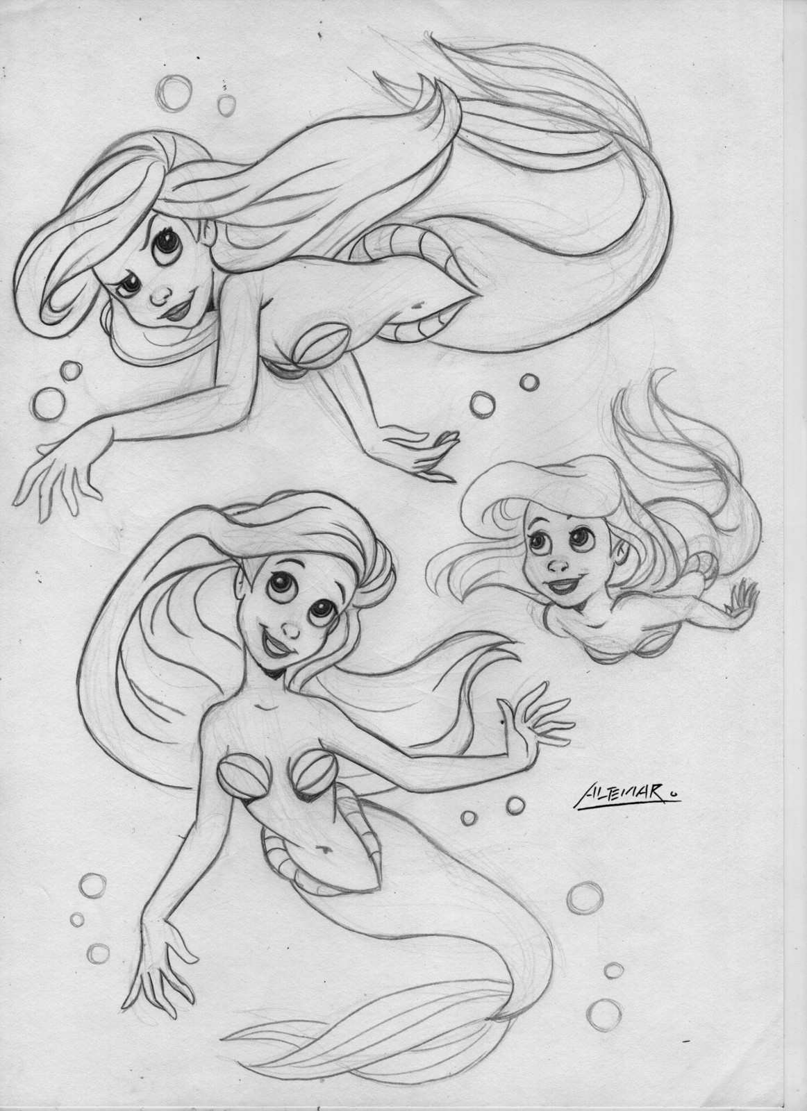 Ariel -  Sketch with pencil