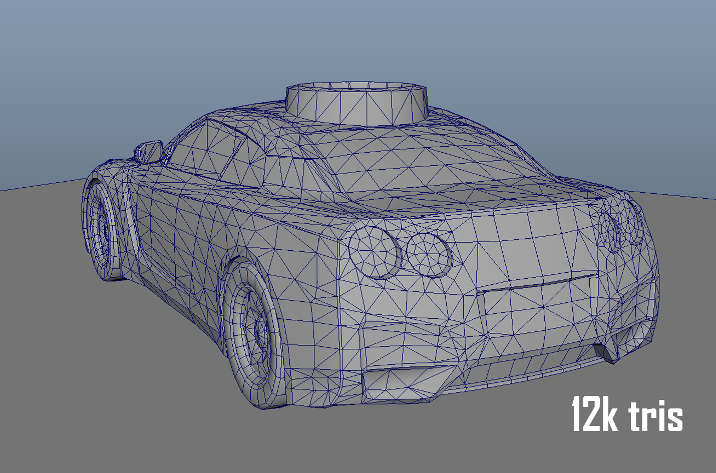 Чертеж low poly машины