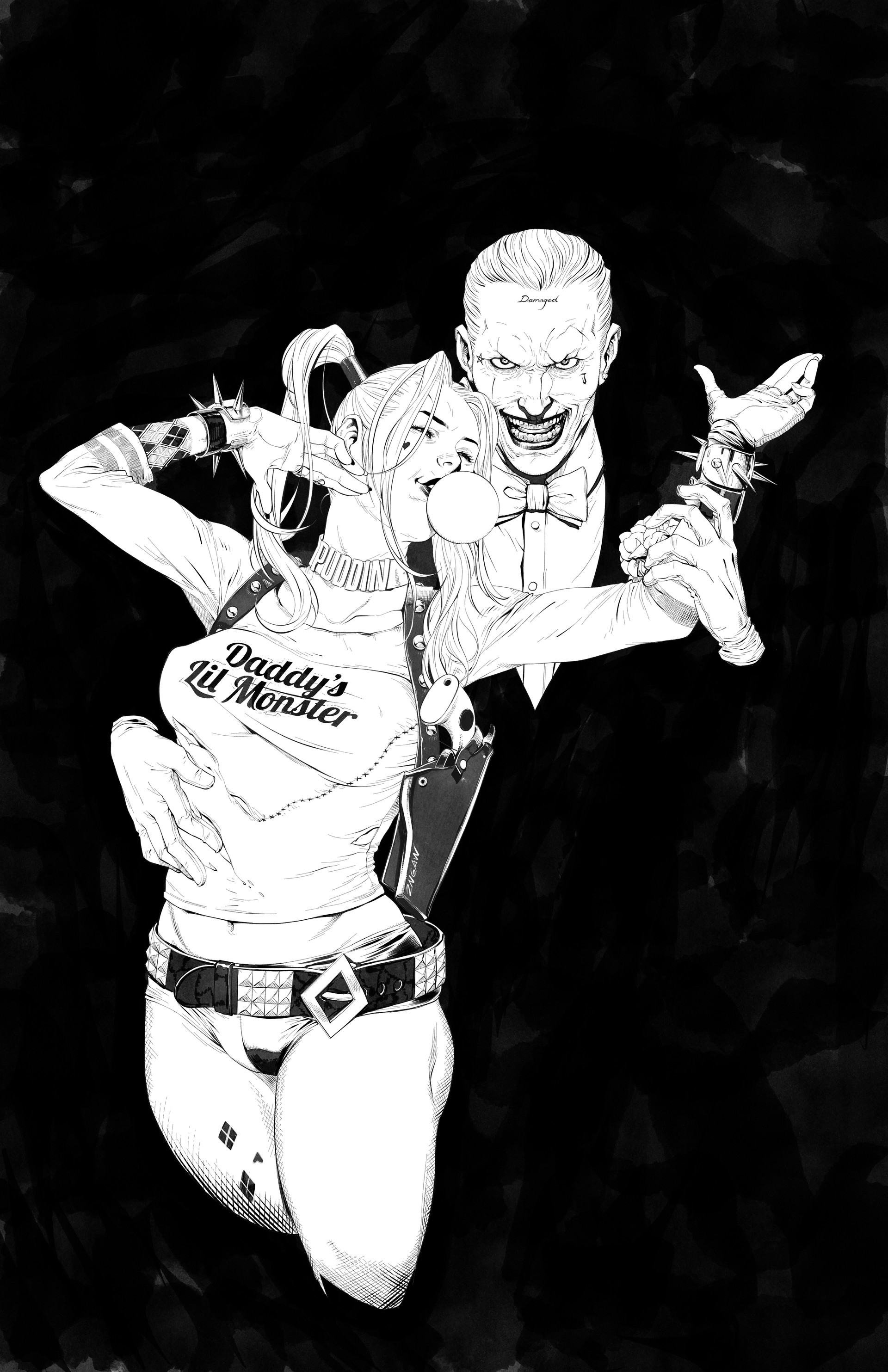 Artstation Suicide Squad Joker And Harley Quinn Cat Luniscia
