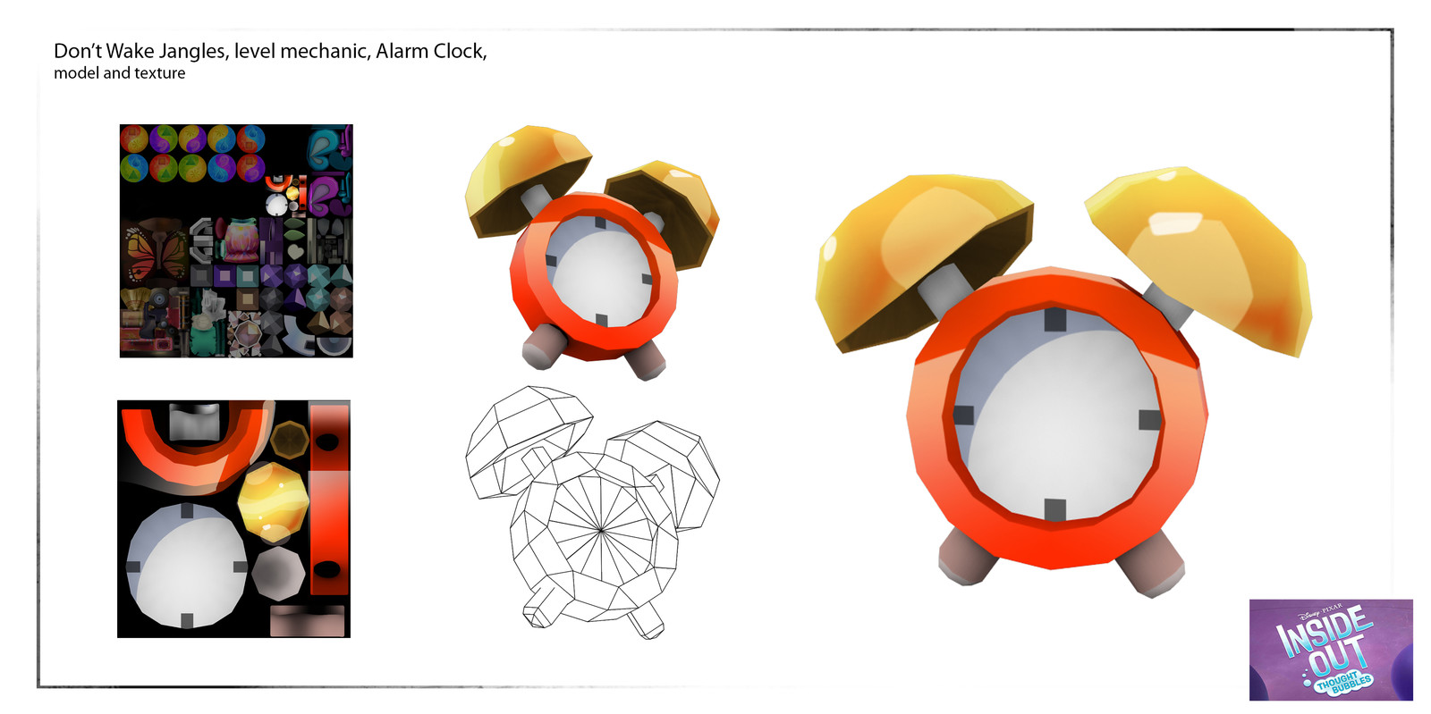 Modeled, painted textured and animated alarm clock for in game mechanic