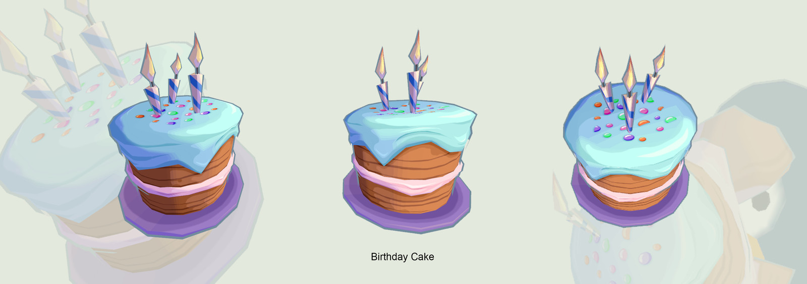 Penguin Birthday cake Model and texture