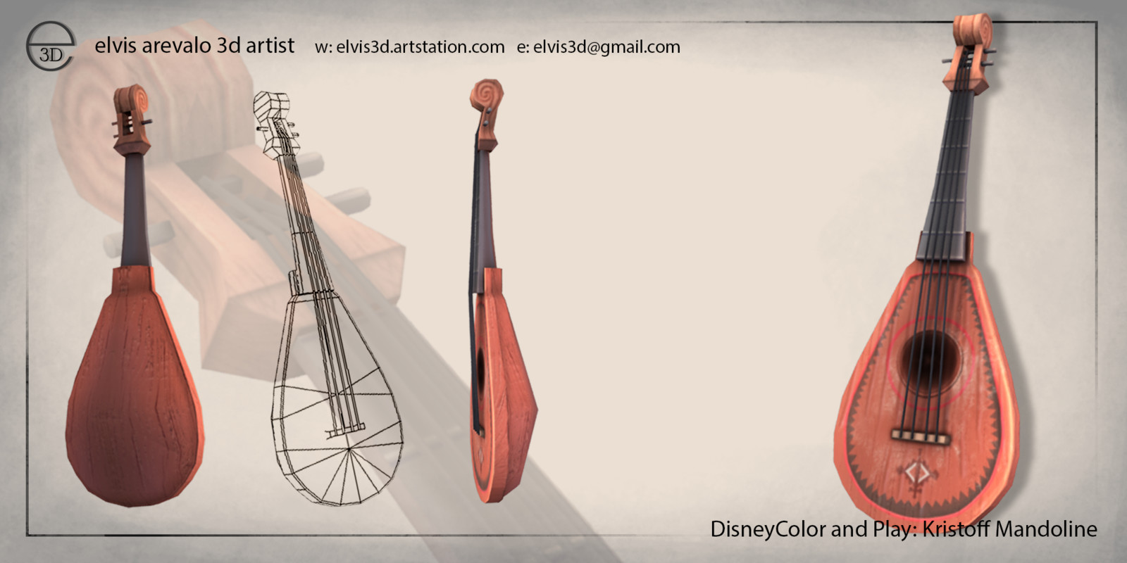Kristoff Mandolin Model And texture 