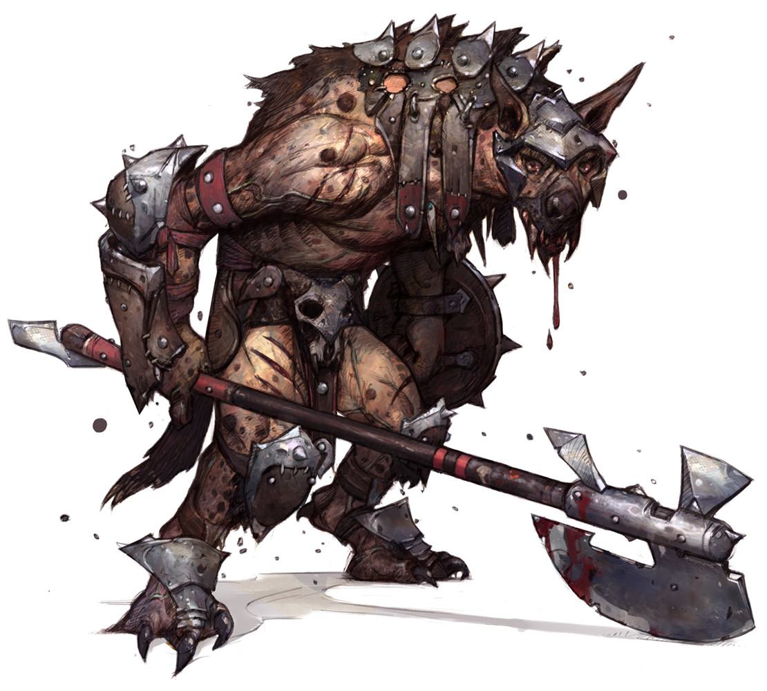 View this on ArtStation. gnoll heavy soldier. 