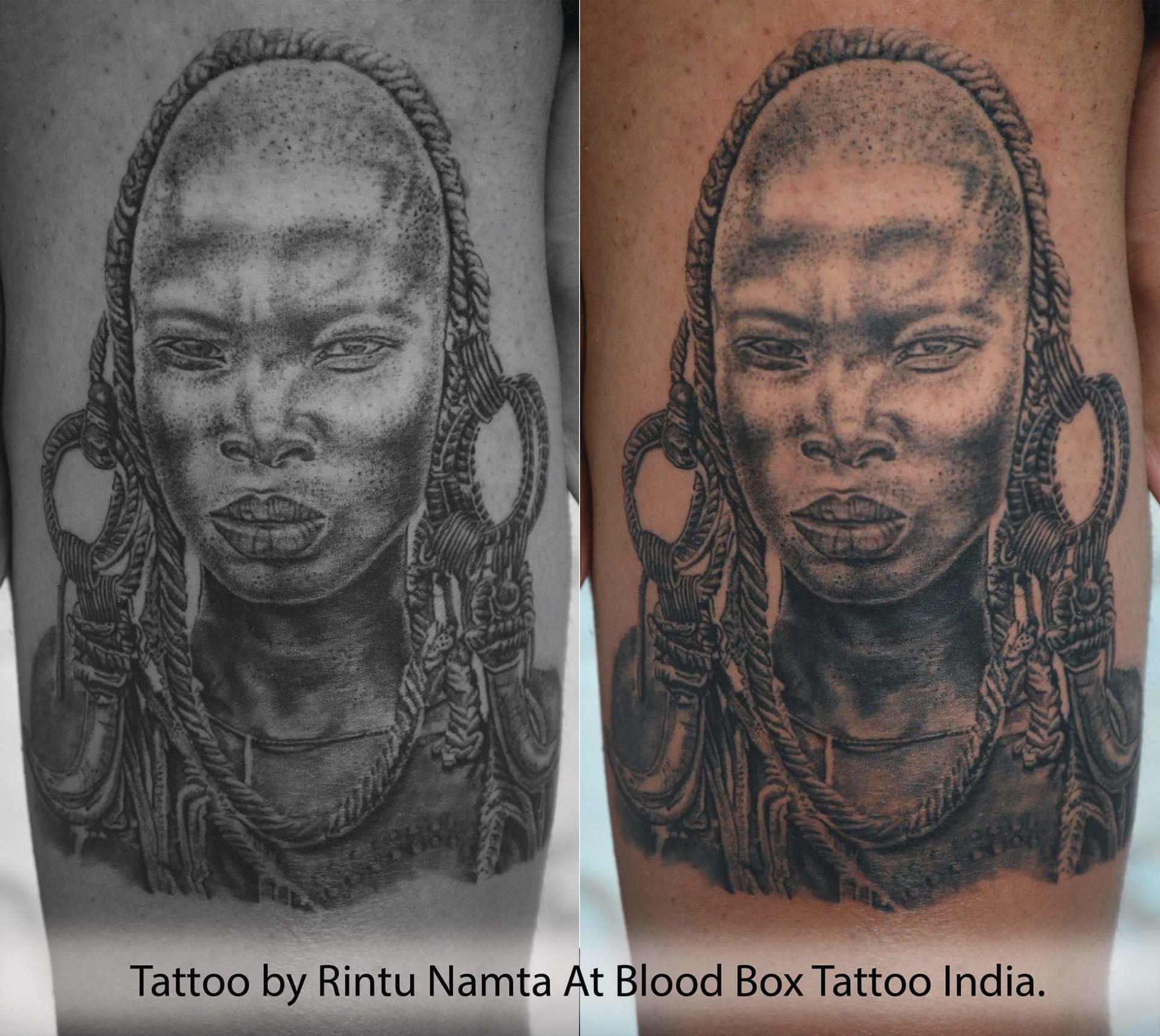 Rintu Namta  Realistic tribal women done on skin as a tattoo artiest