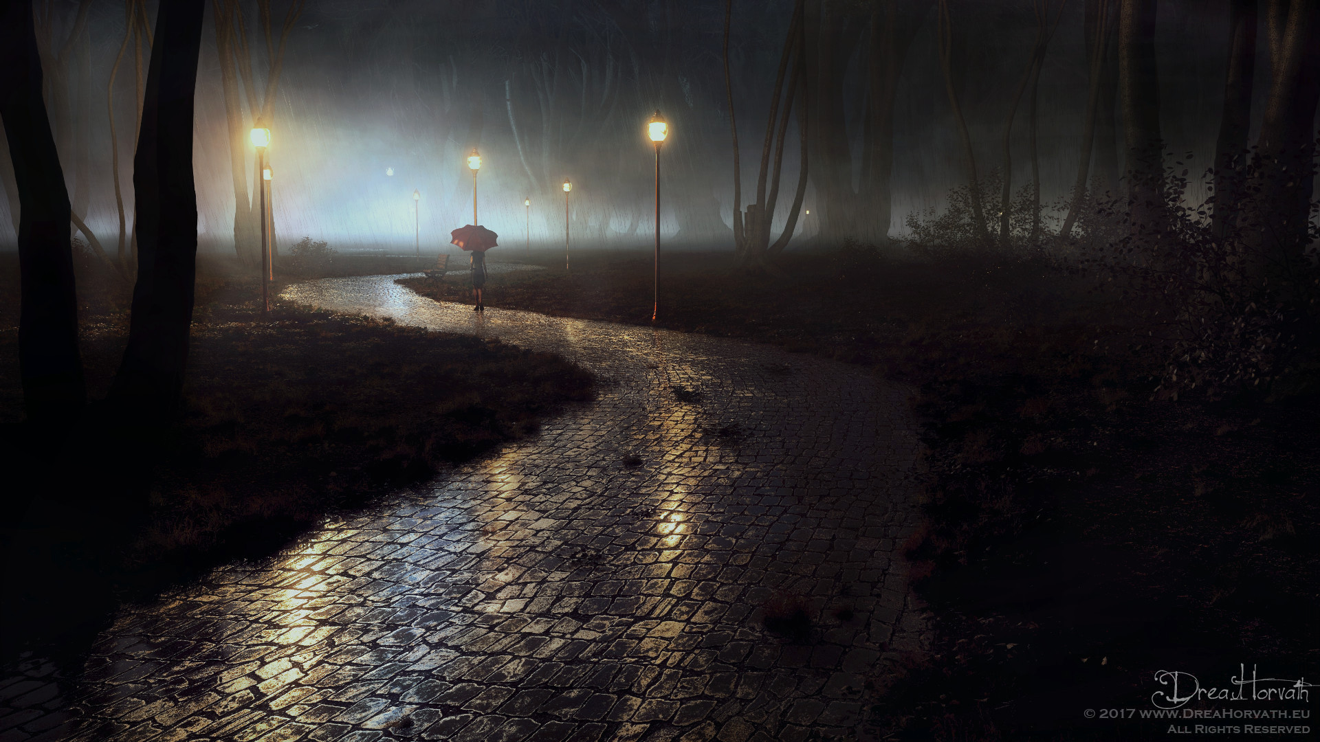 ArtStation - Rainy Night, Drea Horvath