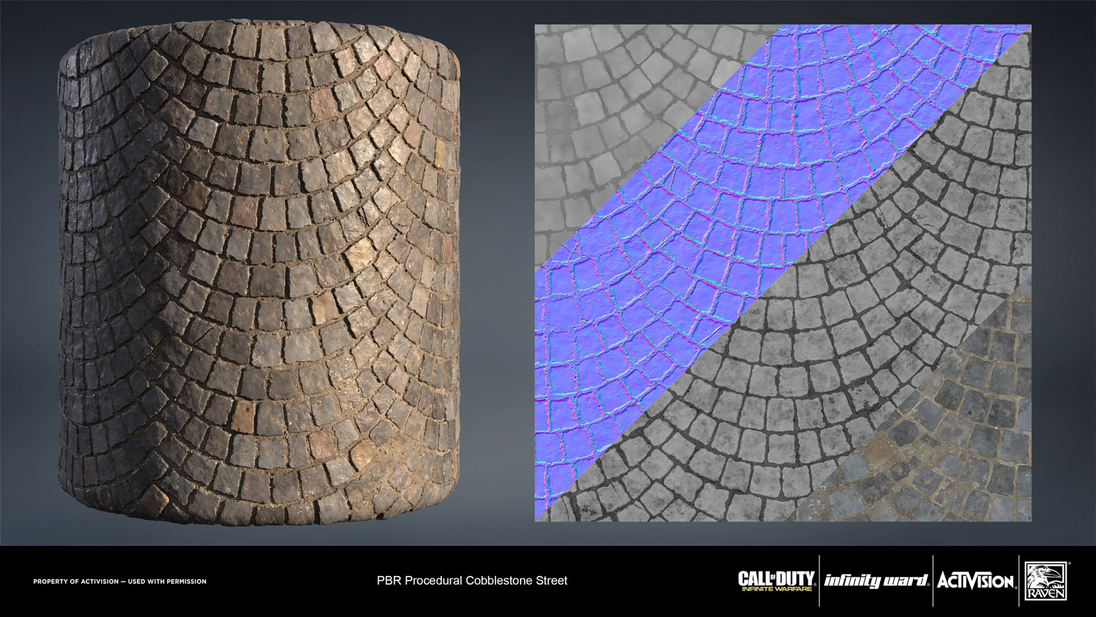 Fan pattern cobblestone material. Created entirely in Substance Designer.