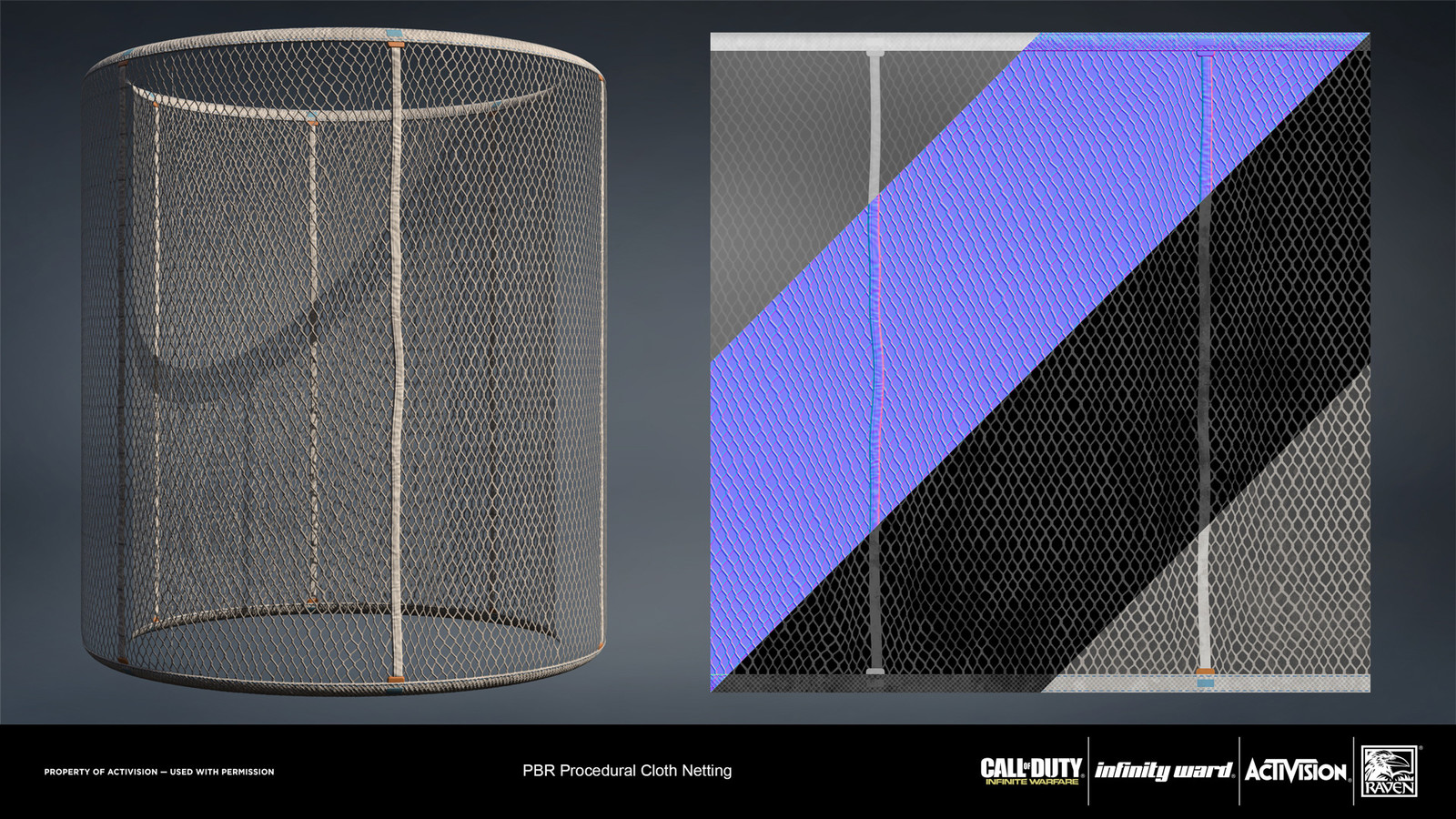 Cloth netting. Created entirely in Substance Designer.