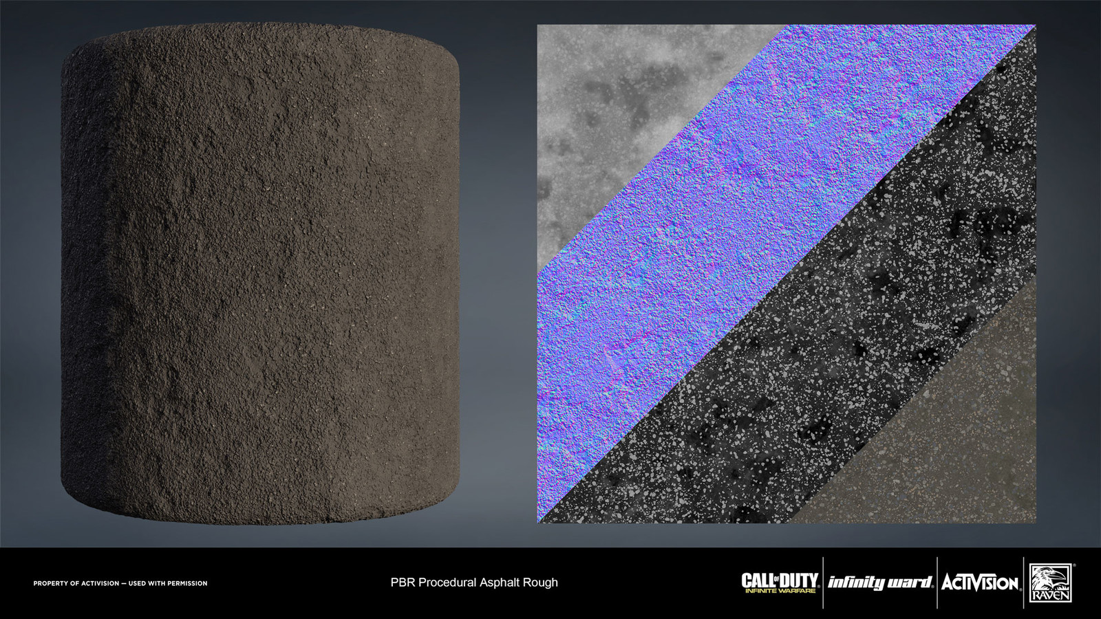 Rough asphalt material. Created entirely in Substance Designer.