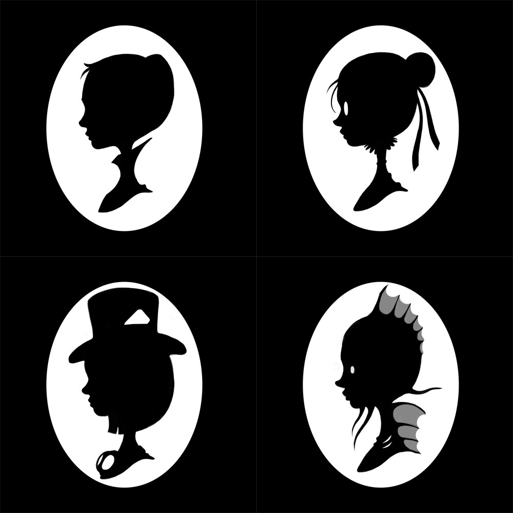 Steampunk cut out sillouettes