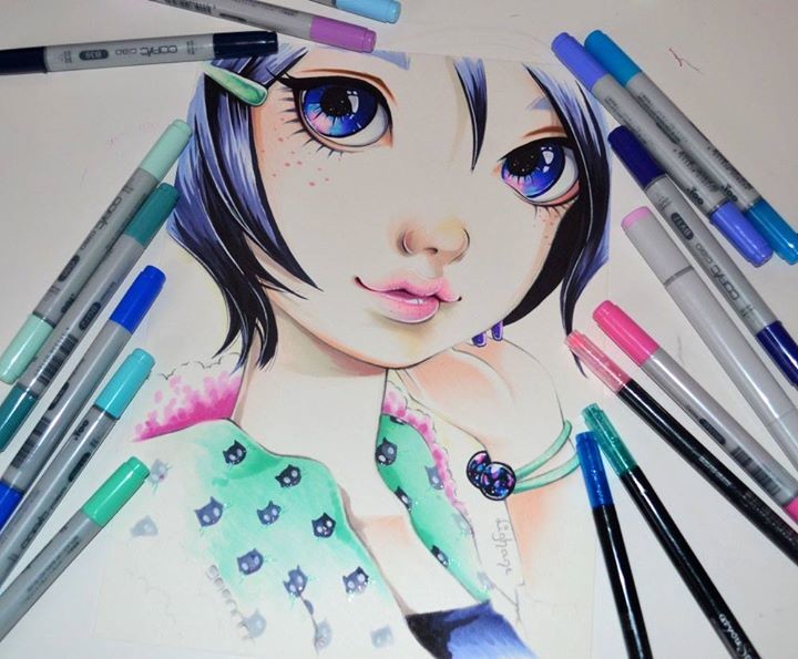 Kiriche on Twitter Working with copicmarkers  anime chibi  traditional copic copicmarker httpstcooeIJOUwKKc  Twitter