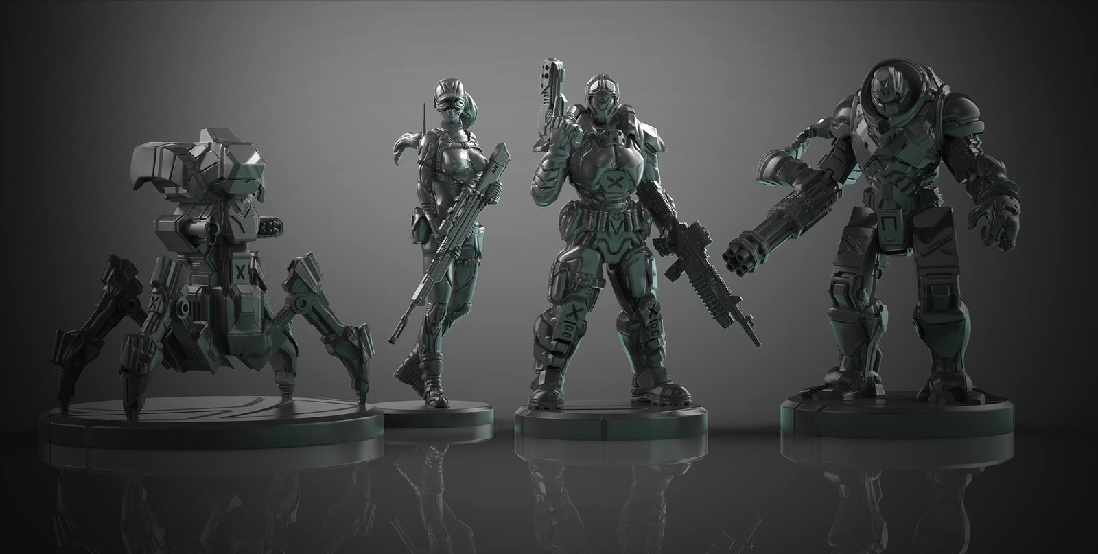 First four wargame miniatures