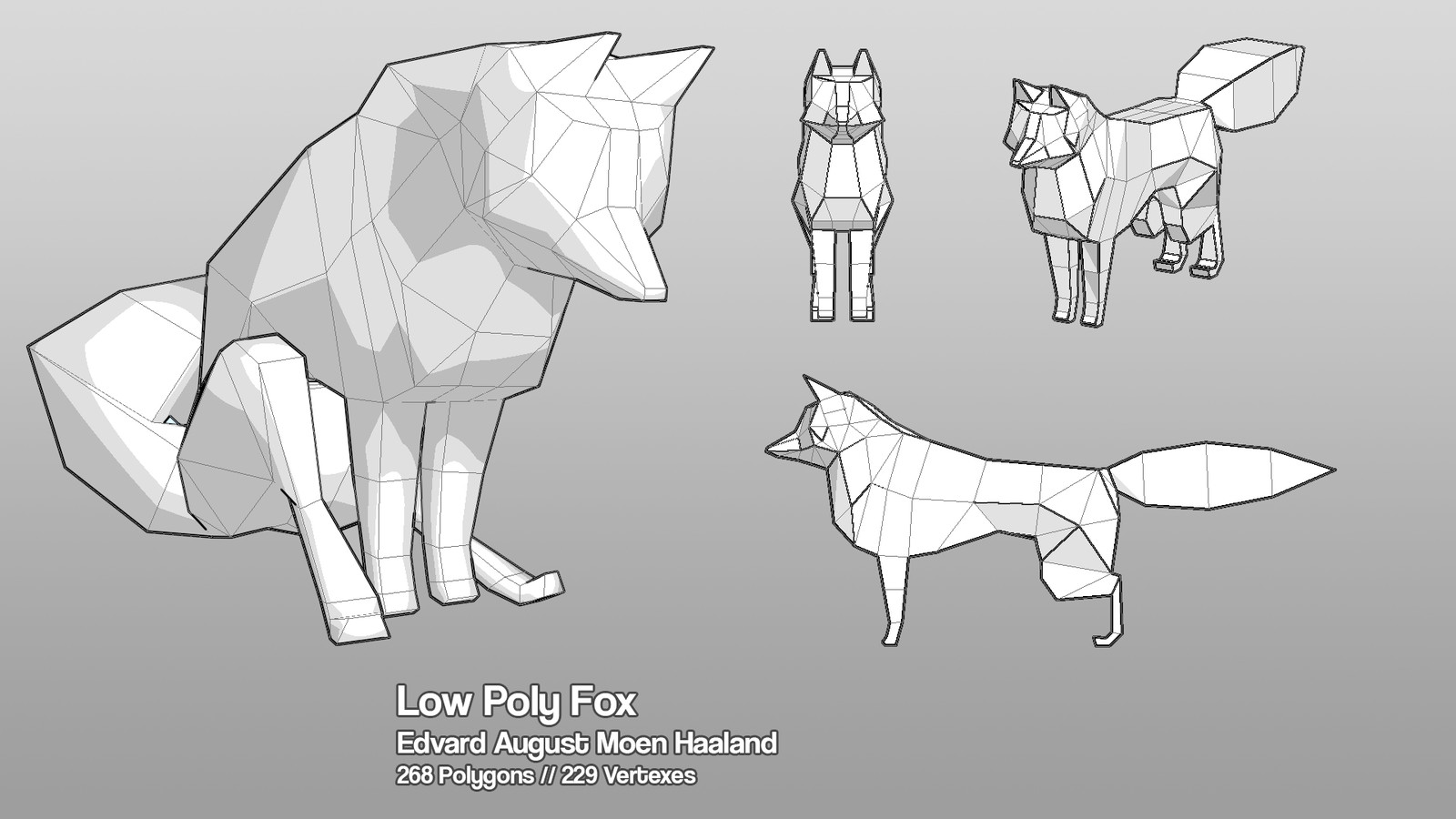 Artstation Low Poly Fox Model Sheet Edvard A M Haaland