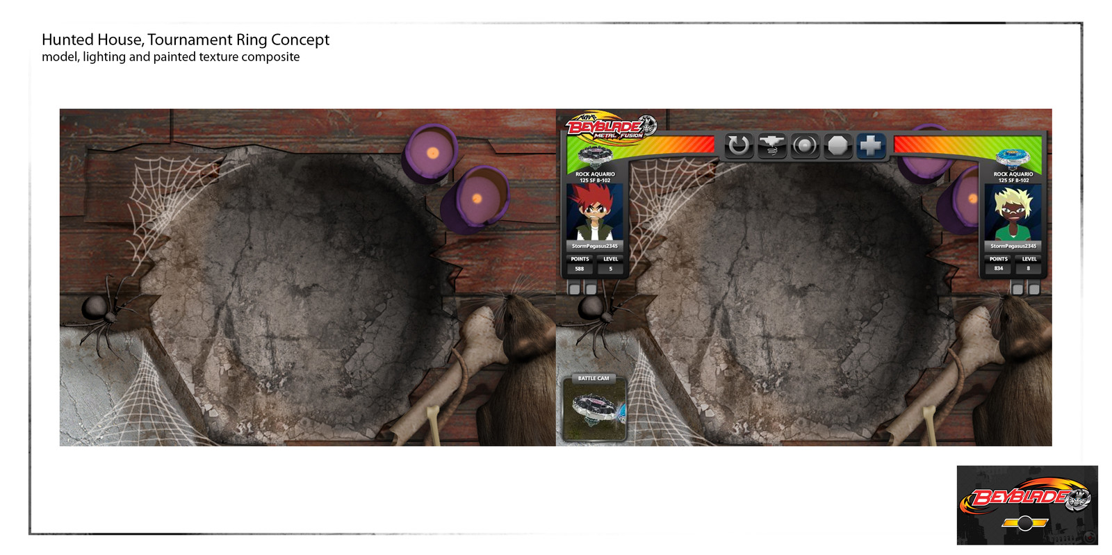 Concept: 3d Model, painted texture and in-game composite 