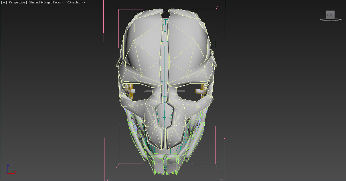 low poly front view