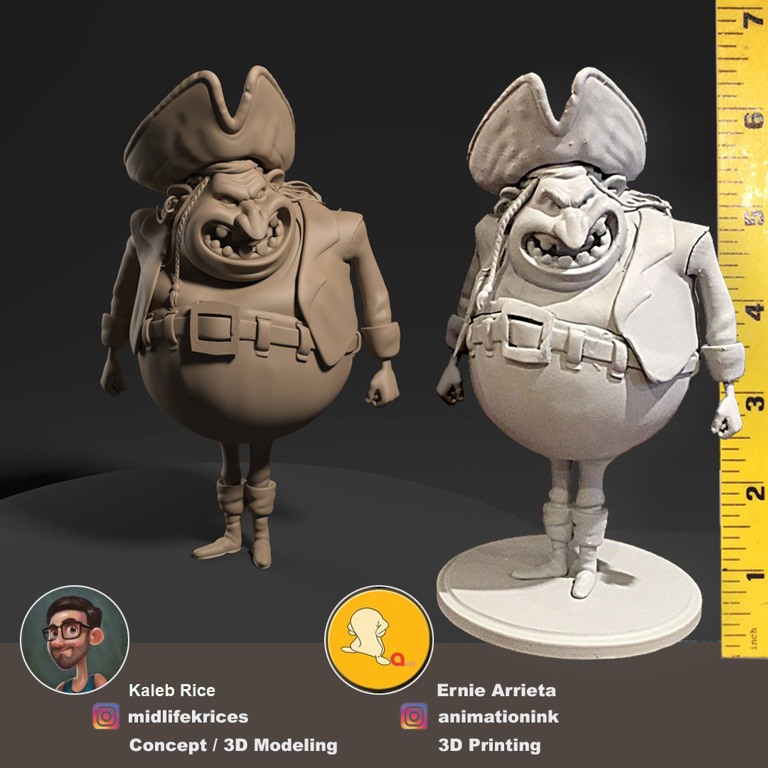 I had the pleasure with working with Kaleb Rice​ for allowing me to print out his awesome pirate model. It was a fun experiences using ZBrush to braking up and keying this sculpt.