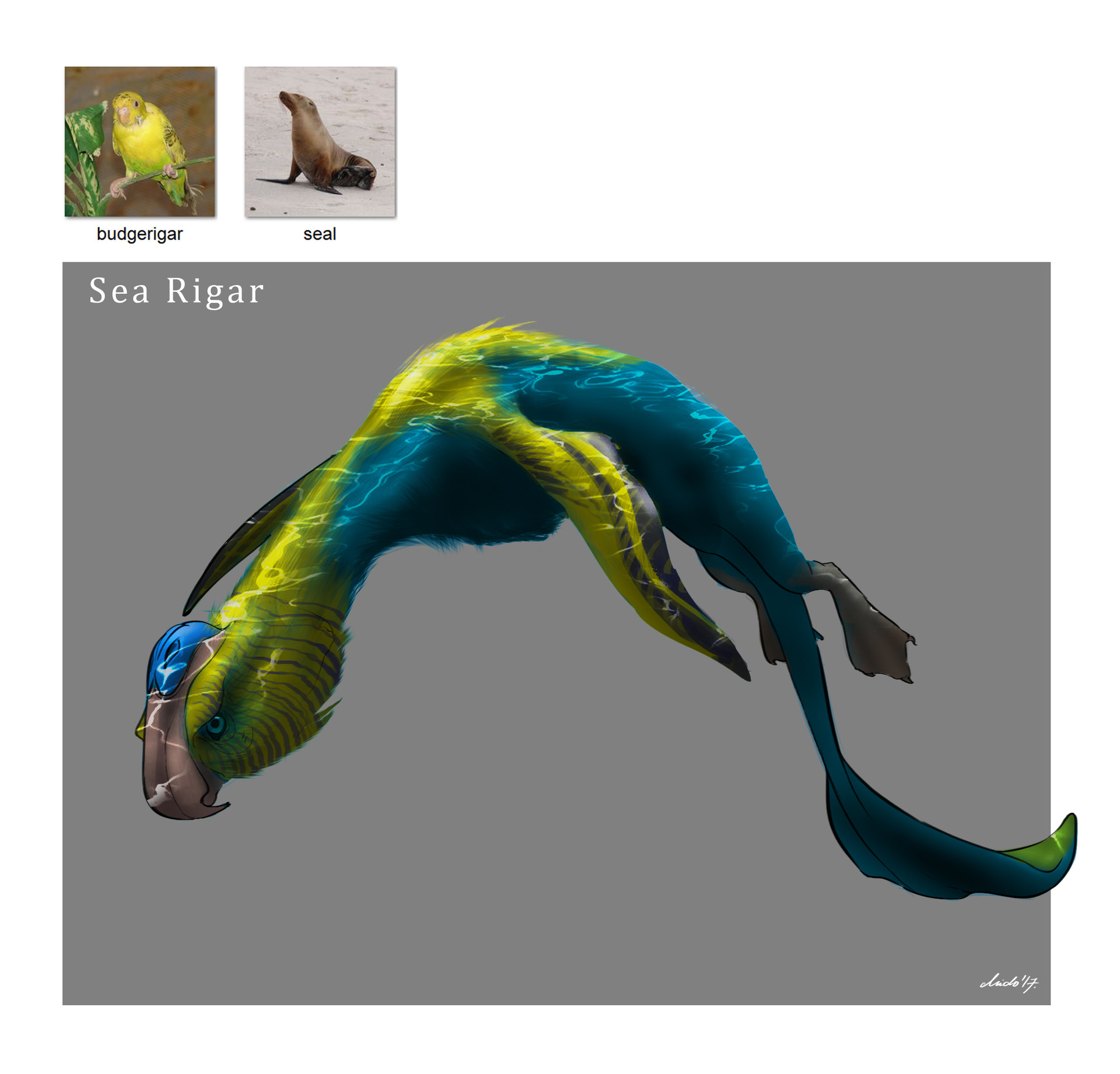 ArtStation - Random Creature Mashup Project #015 - Sea Rigar