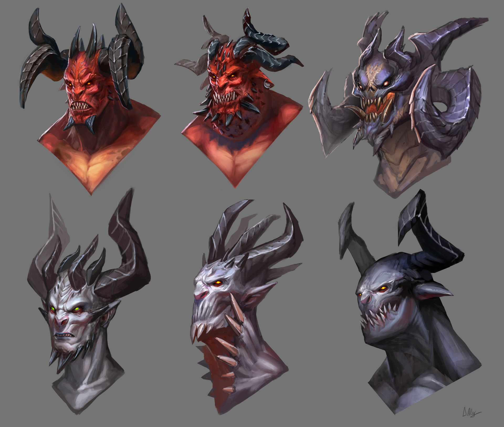 ArtStation - Demon heads