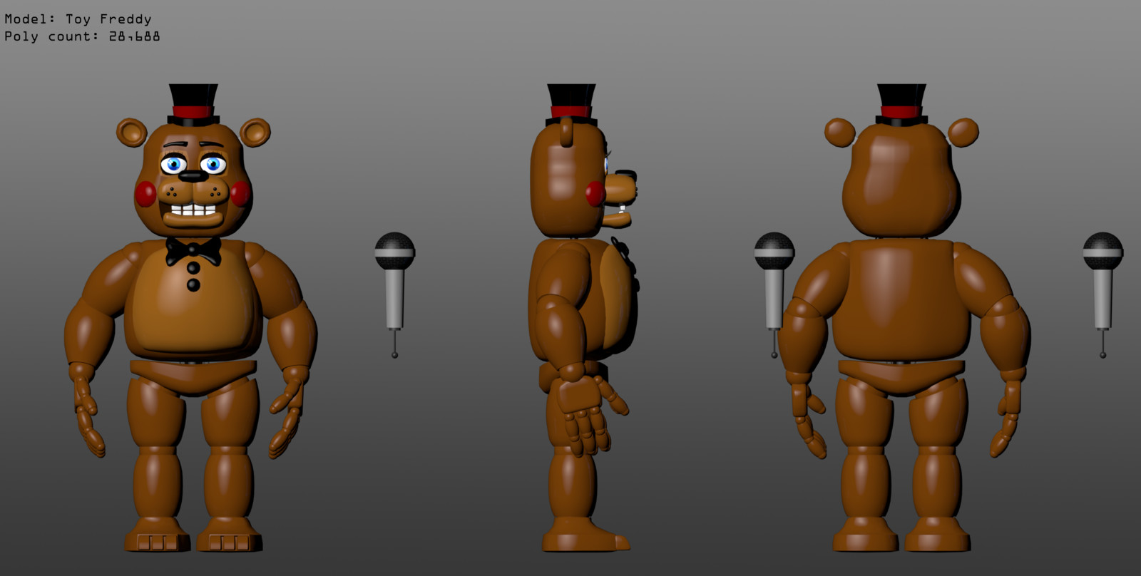 Five Nights at Freddy's 2 Fan-Made Toy 3D Models.