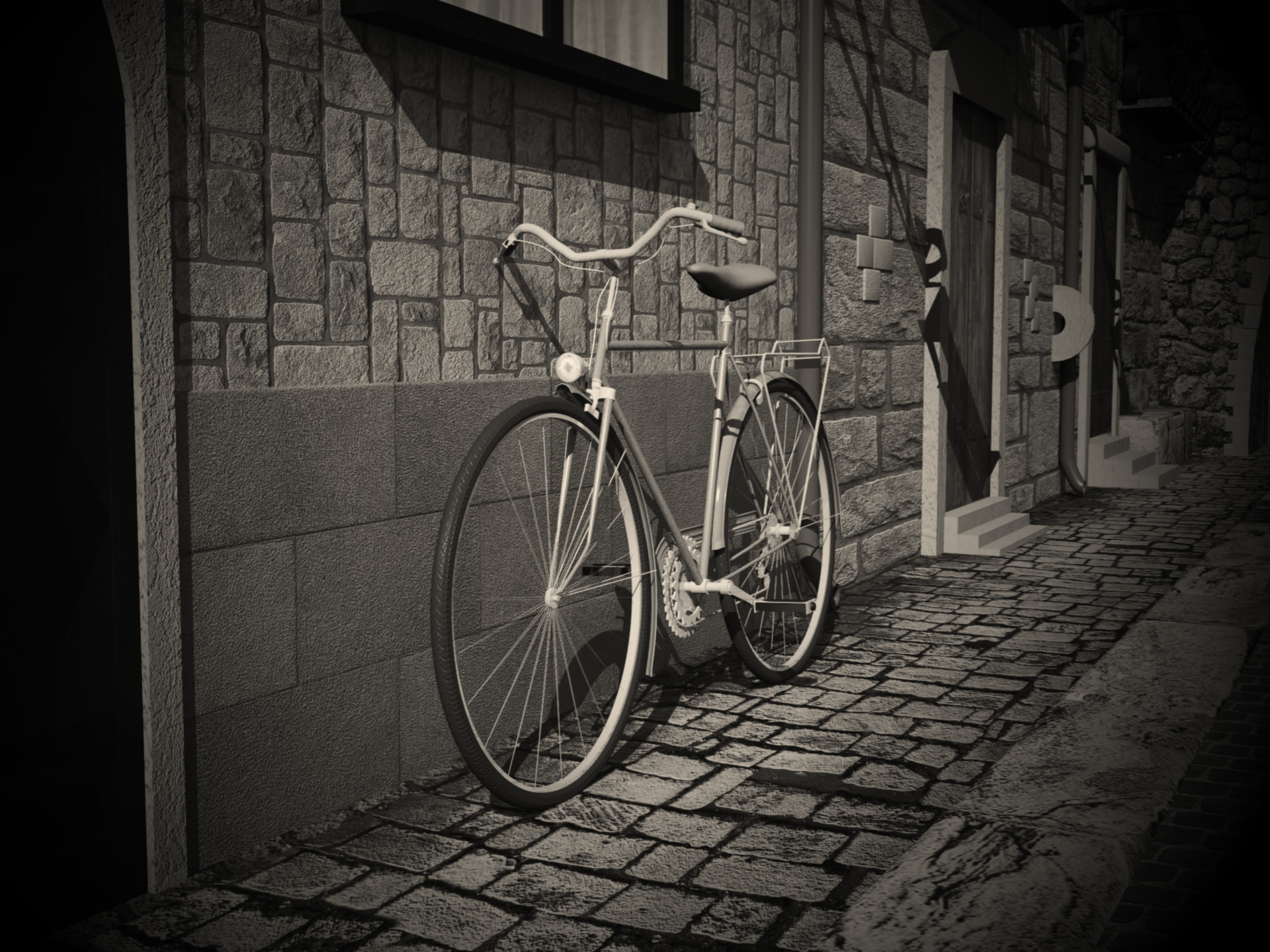 ArtStation - Bike in the village