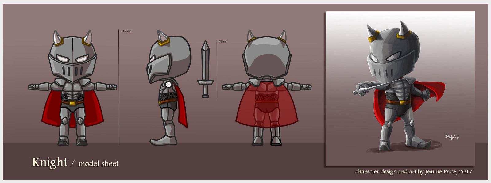 Knight model sheet and key art.