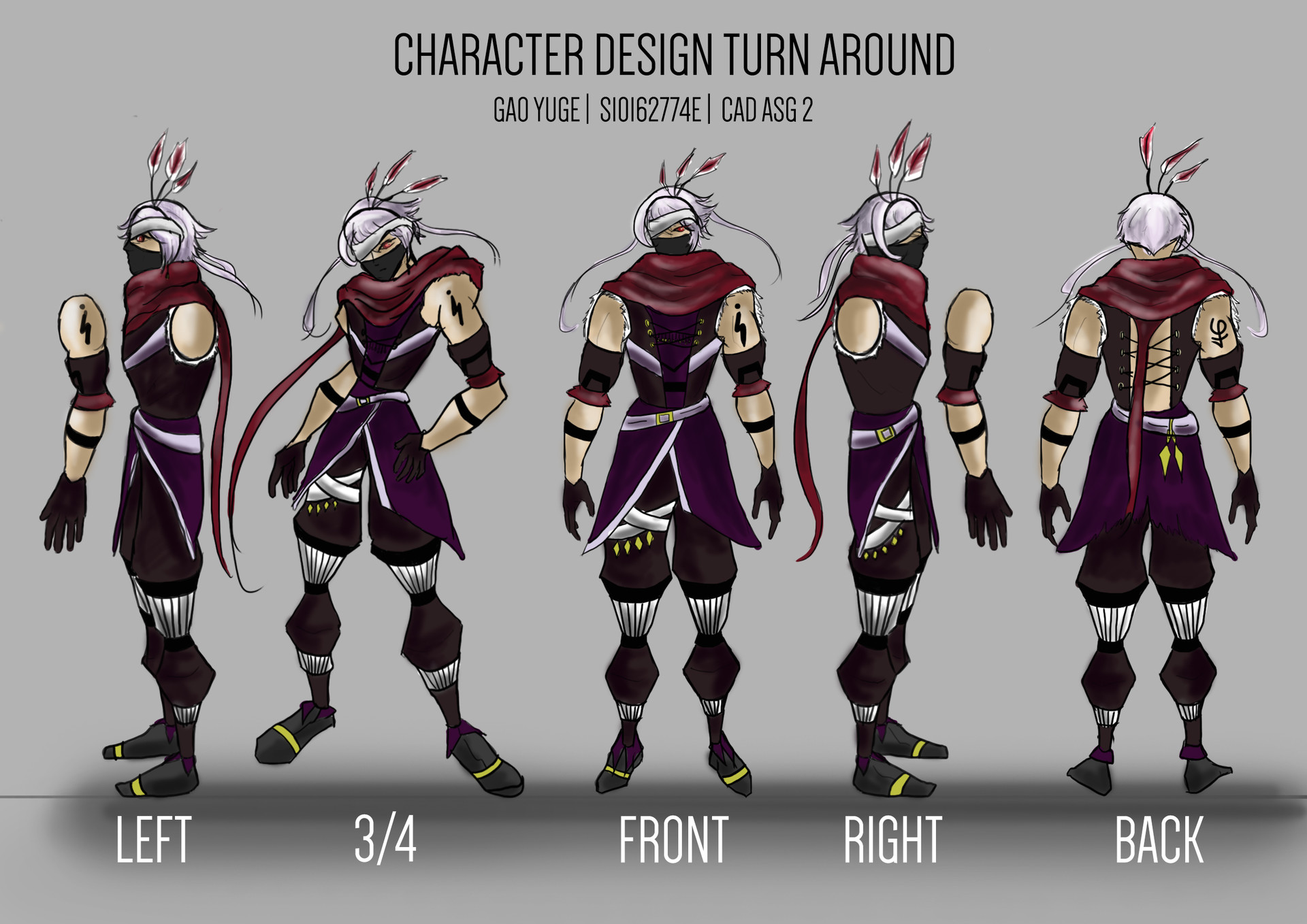 Artstation Ninja Assassin Turn Around Gao Yuge