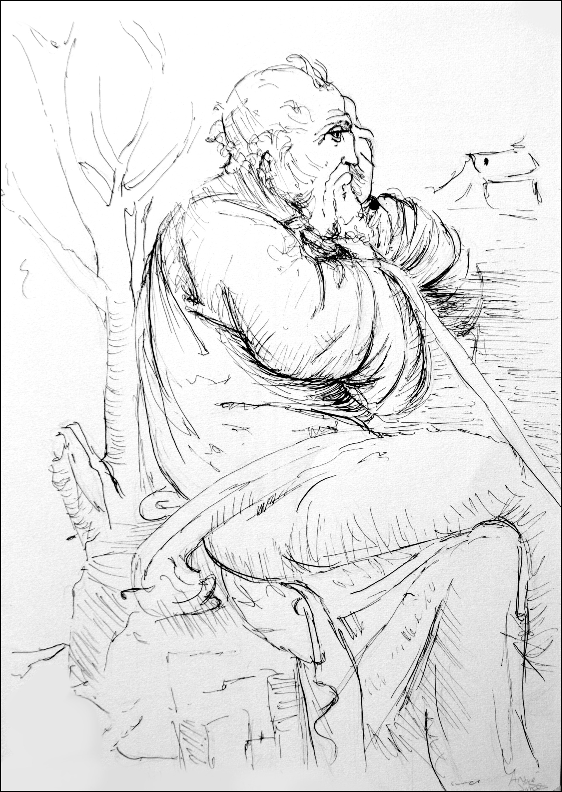 Artstation Study Of Seated Old Man Draw From Leonardo Da Vinci
