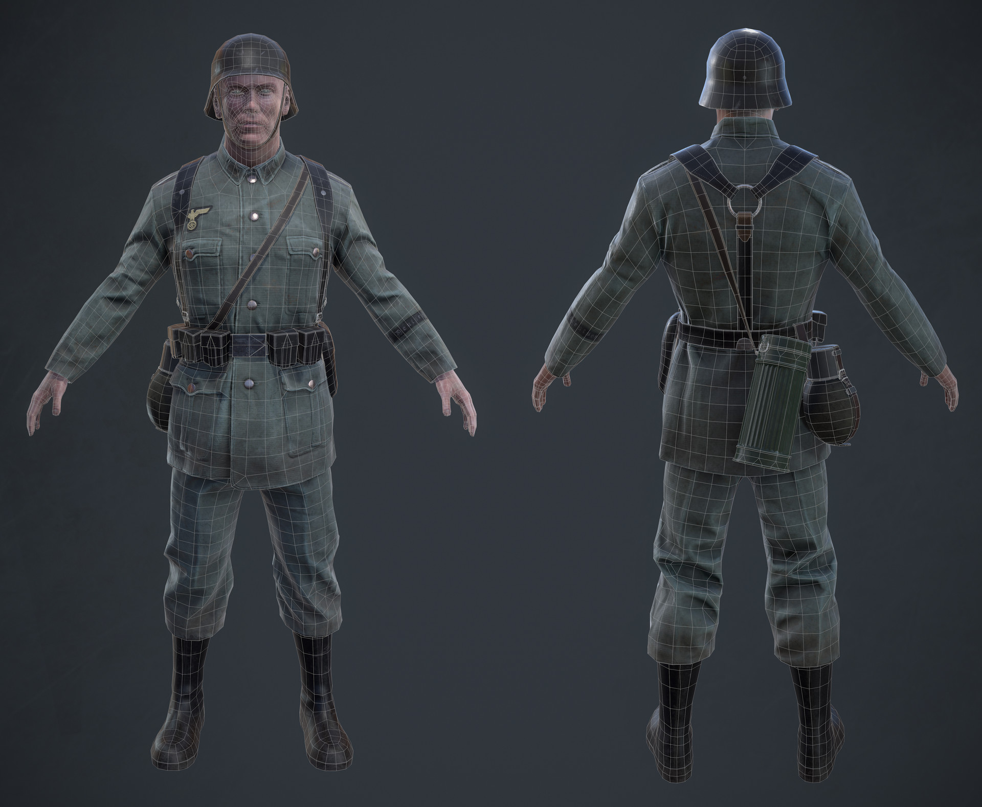 Artstation German Soldier Wwii Wararm Game Model Salvatore