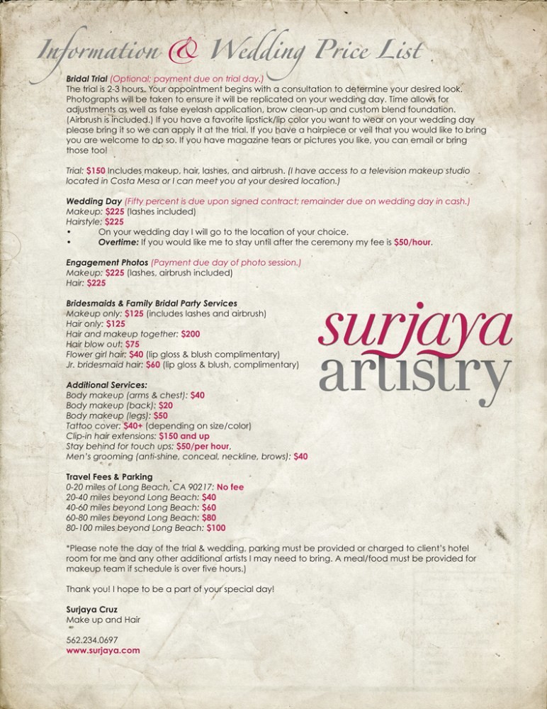 Surjaya Artistry price guide