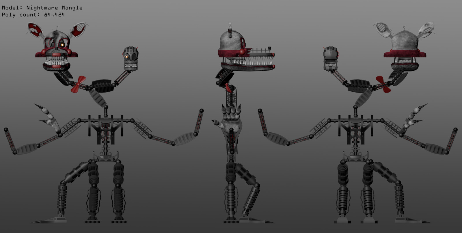 Five Nights at Freddy's 4 Fan-Made Nightmare 3D Models.