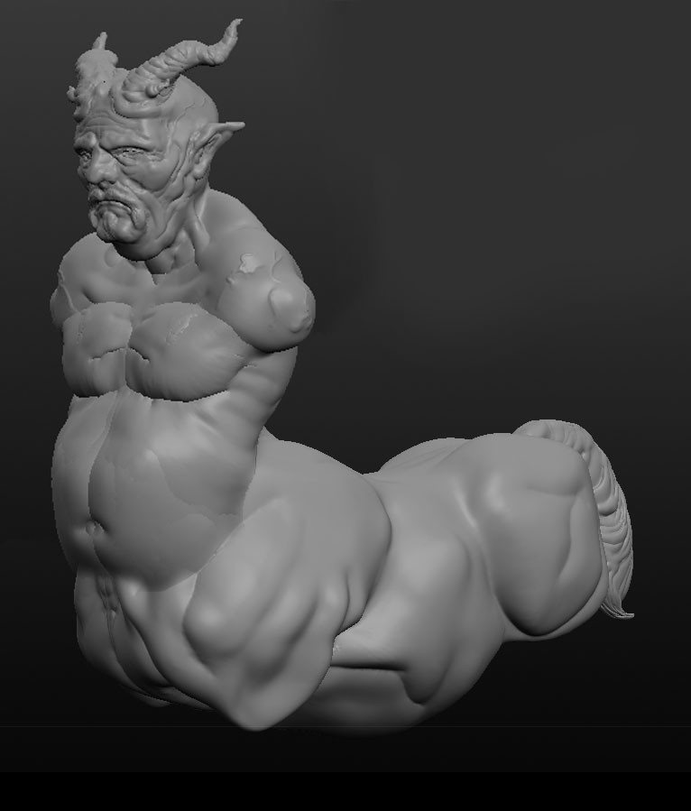 Sculpt progressing with the addition of a horse body...