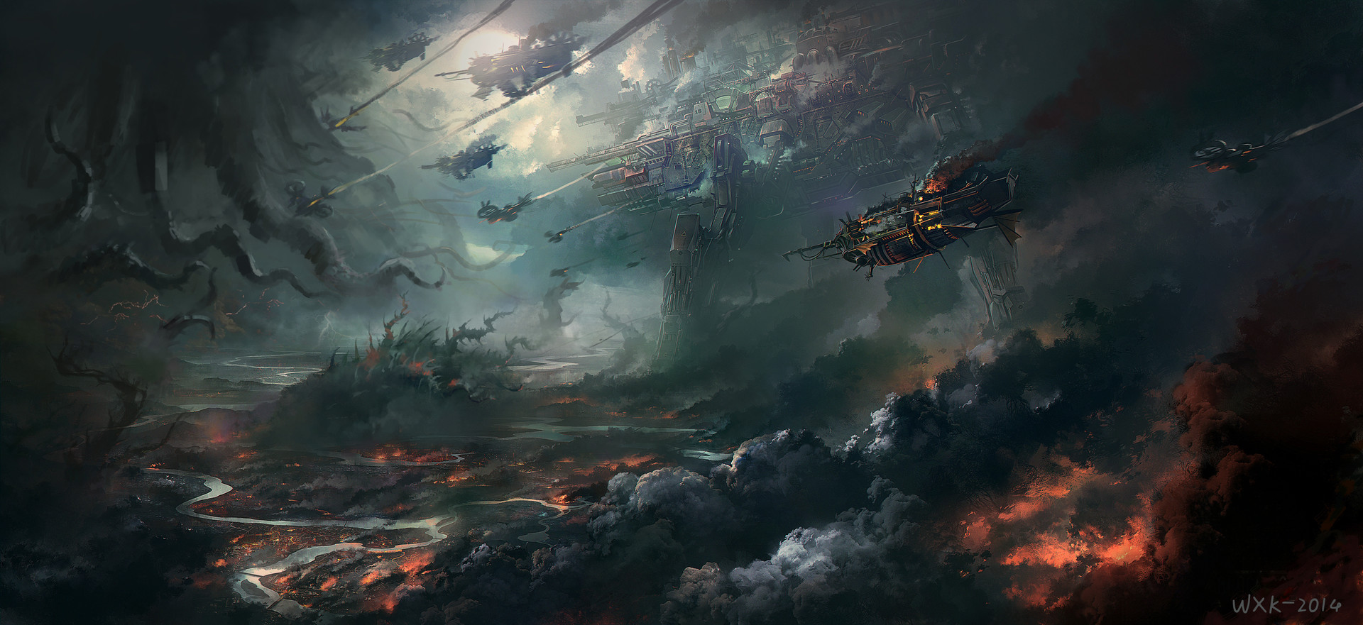 Artstation Cthulhu Befall Steampunk World Cthulhu Wang