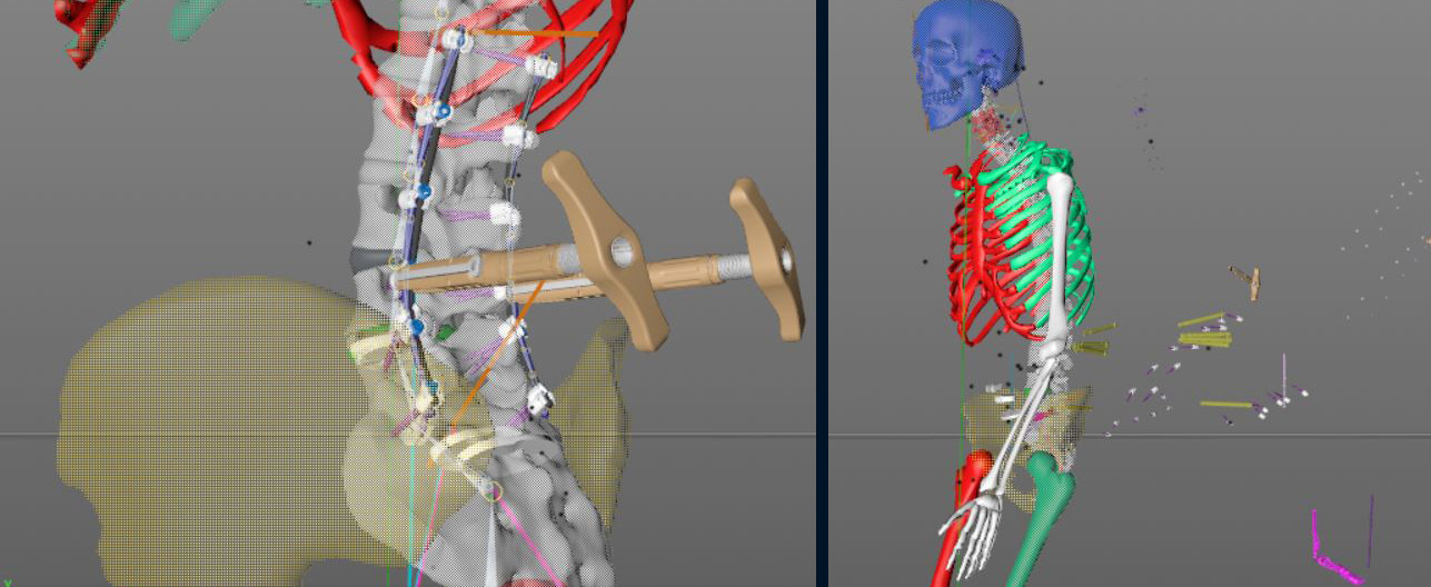 I was responsible for all the 3D content, which meant rigging the skeleton, cleaning their CAD assets for real time use, animating the movement of parts, and working with programming to debug problems.
