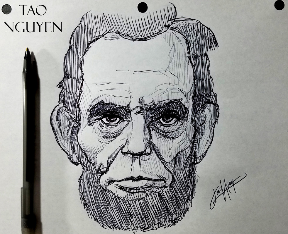 Creative Abraham Lincoln Drawing Sketch with Pencil