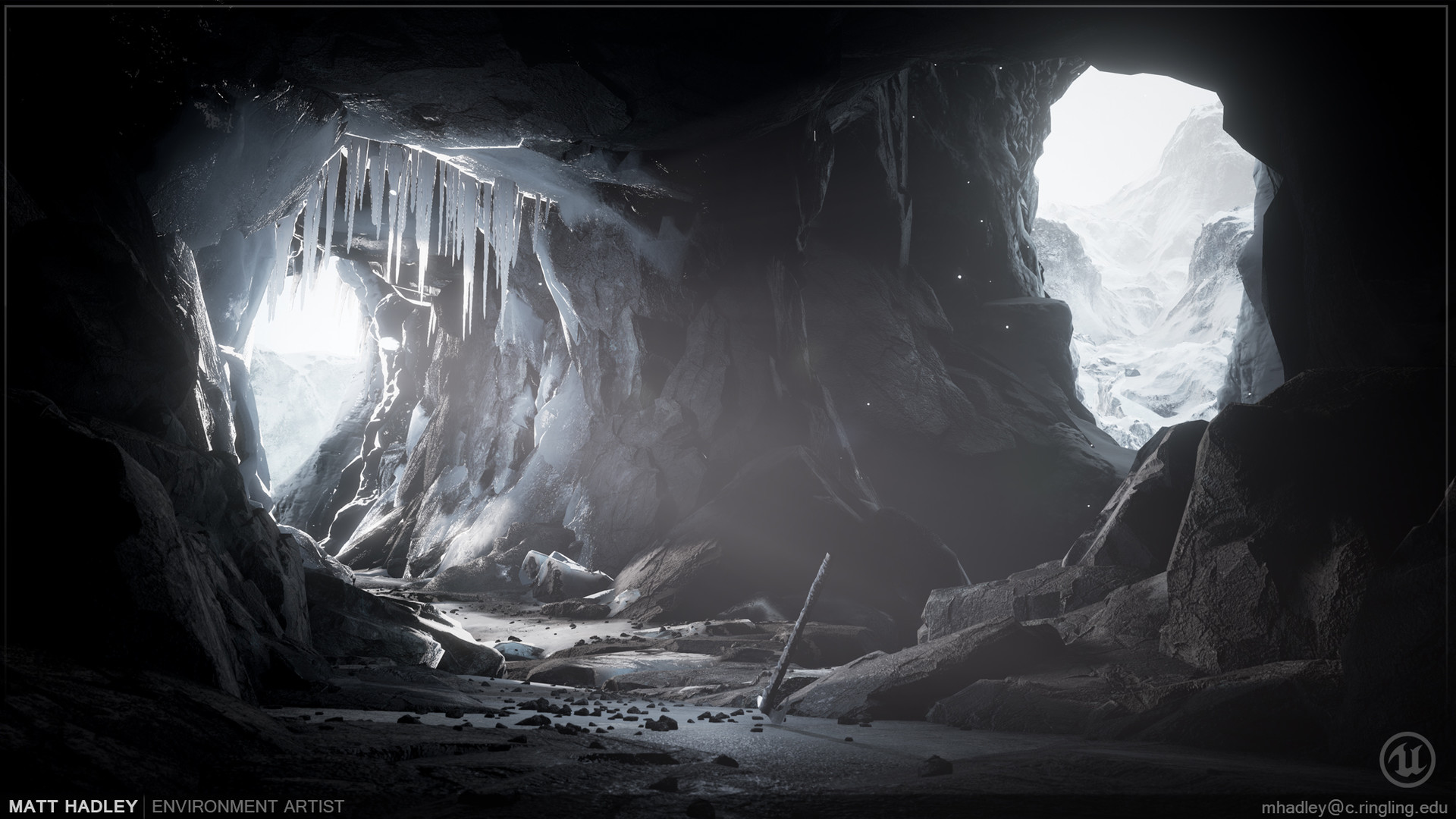 Artstation Slain Viking Temple Ice Cave Matt Hadley