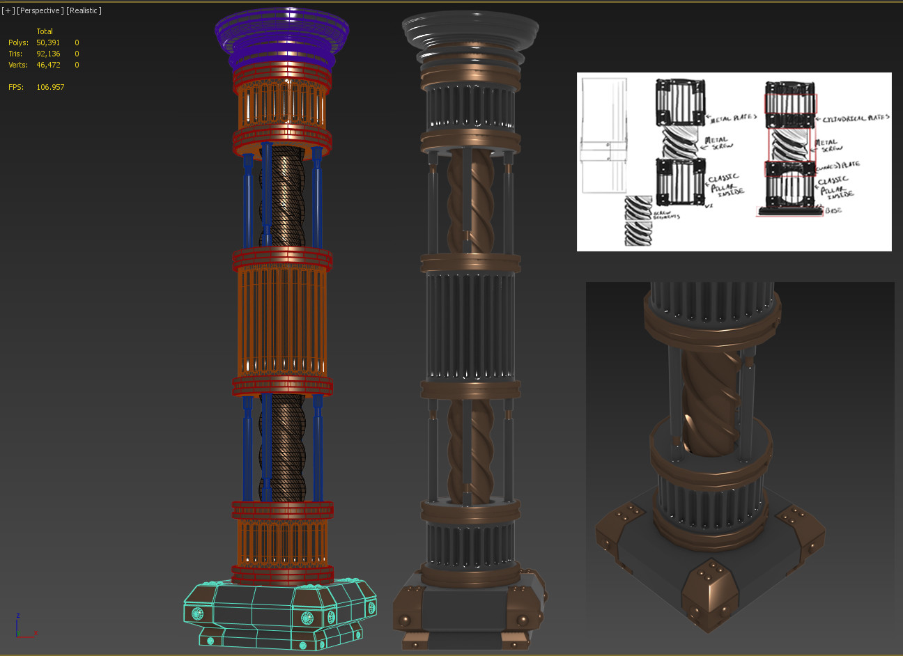 Mechanical Doric Column