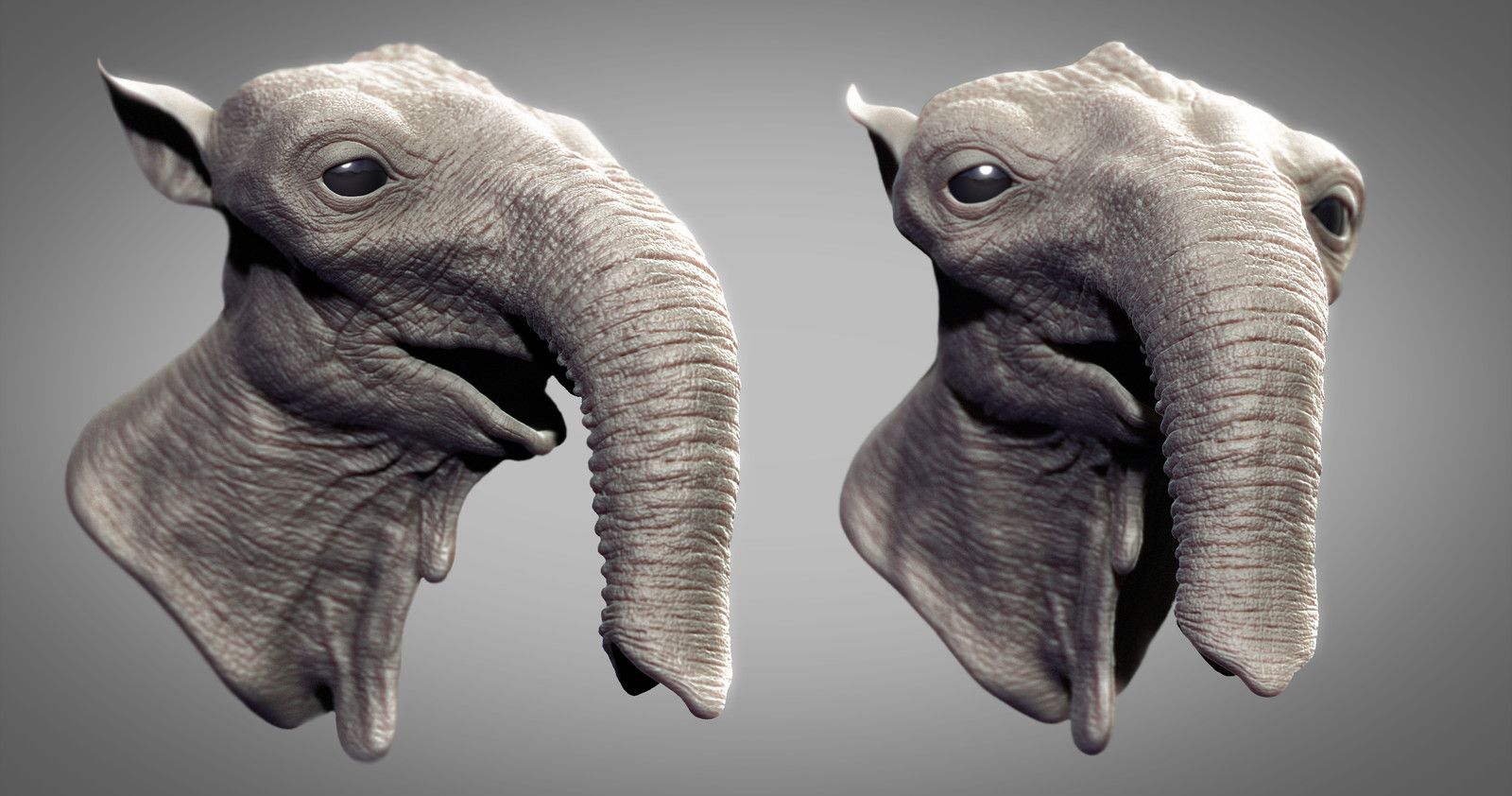 Elephant Alien Bust